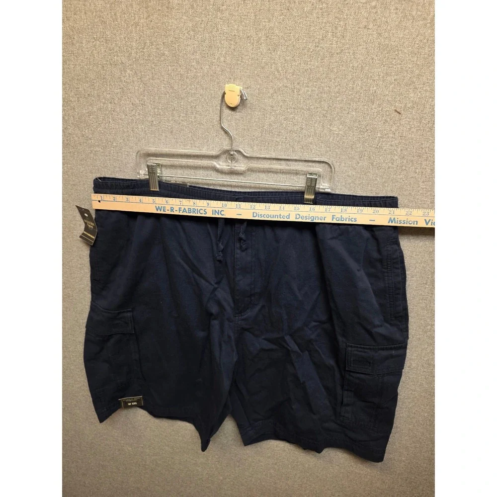Bugle Boy Mens Cargo Shorts XXL Navy Blue Cotton Elastic Waist 908QK141 NWT